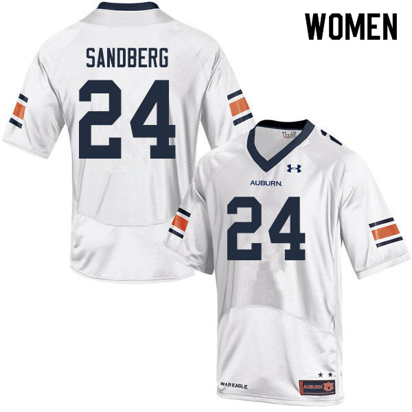 Women's Auburn Tigers #24 Cord Sandberg White 2019 College Stitched Football Jersey